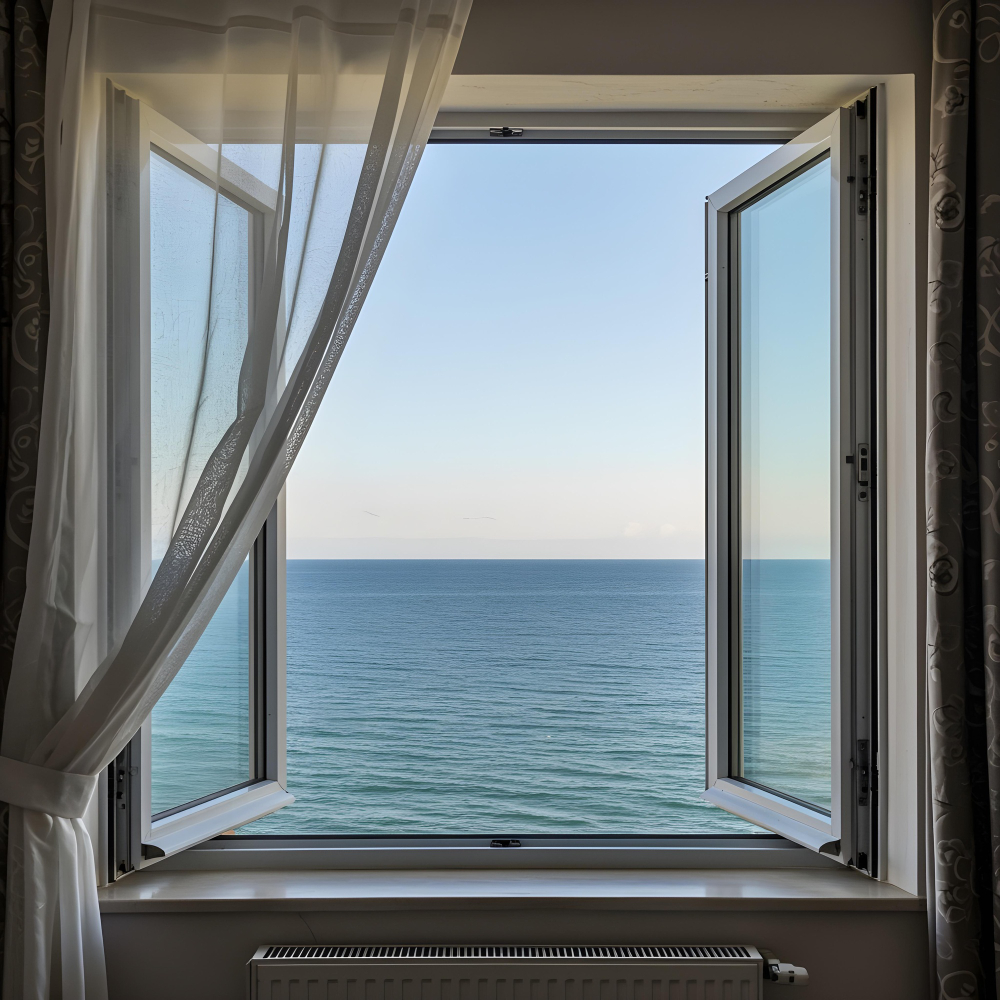 Casement uPVC windows with side-hinged design and multi-point locking